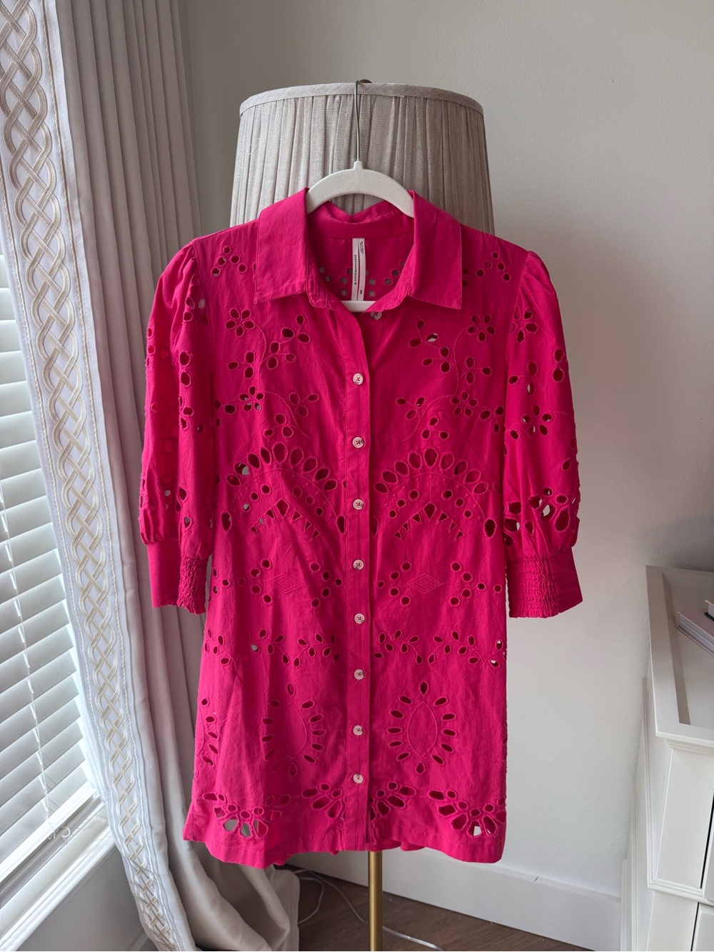 Anthropologie Women’s Eyelet Button-Front Shirt Dress